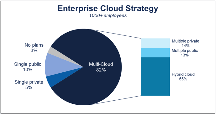 Chart showing enterprise Cloud strategy by 1000+ employees