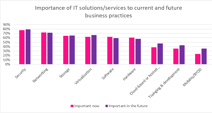 Chart of relationship between IT solutions and business practices