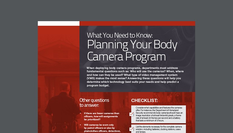 Planning Your Body Camera Program checklist cover image