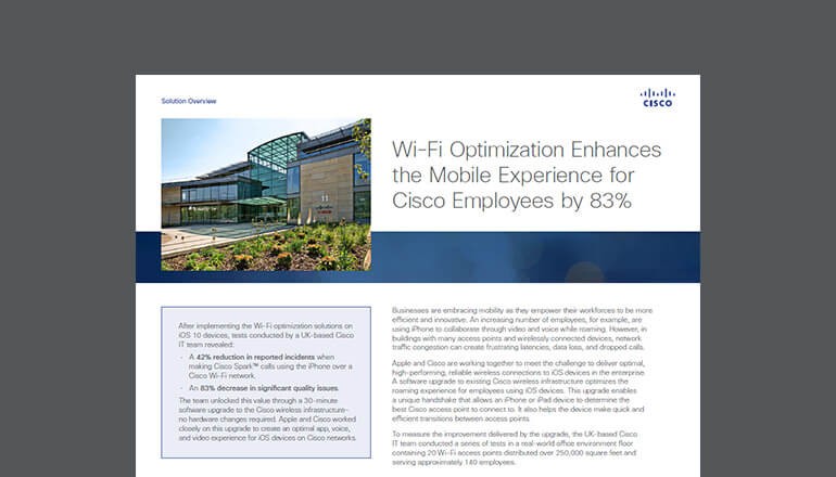 Wi-Fi Optimization Enhances Mobile Experience datasheet thumbnail
