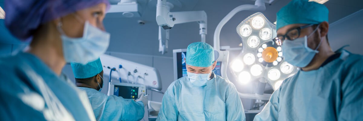 A surgery team in the operating room