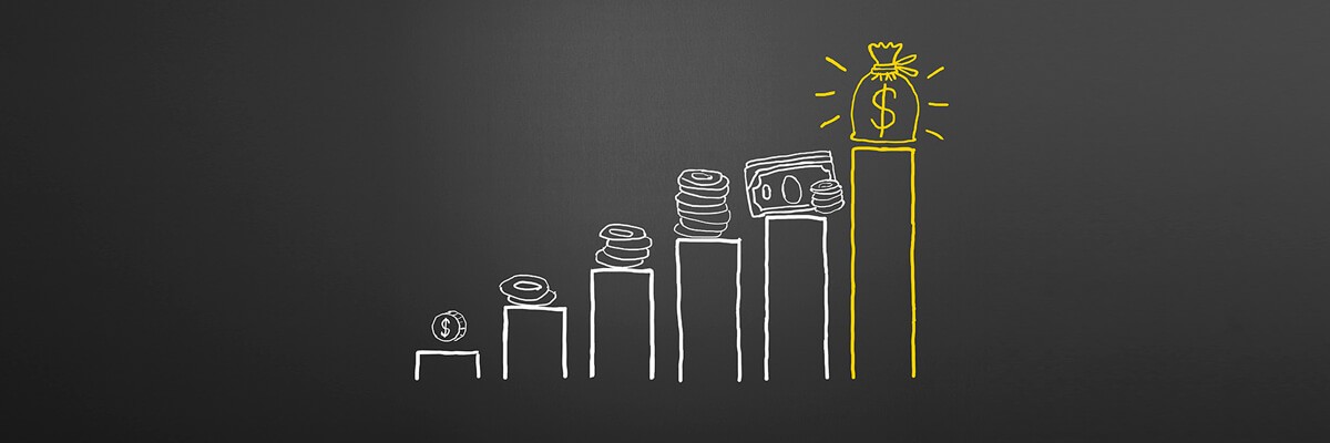 Many IT teams are still caught in manual tasks and spending too much time on troubleshooting Illustrated drawing of stacks of money on a graph chart