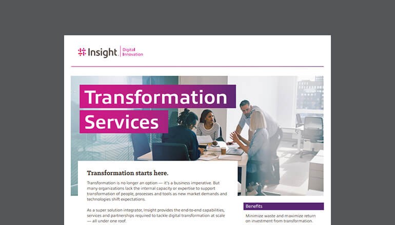 cover of Insight Transformation Services datasheet available to download below