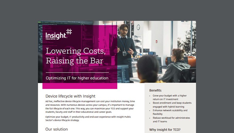Lowering Costs, Raising the Bar: Optimizing IT for Higher Education Thumbnail of datasheet available to download below