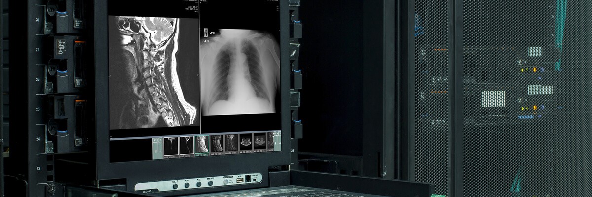 Data center screen showing an x-ray