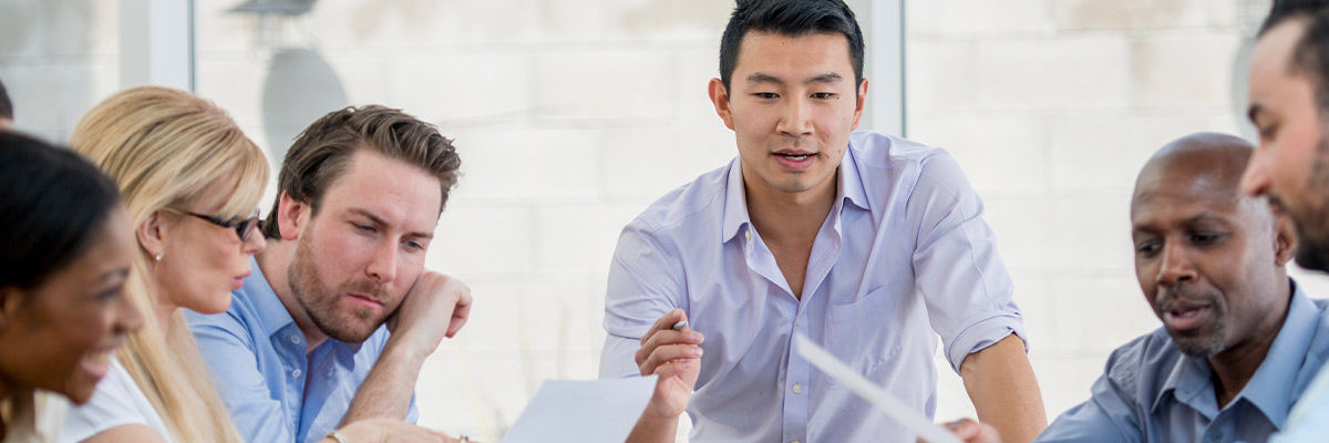 Serious meeting with a few people