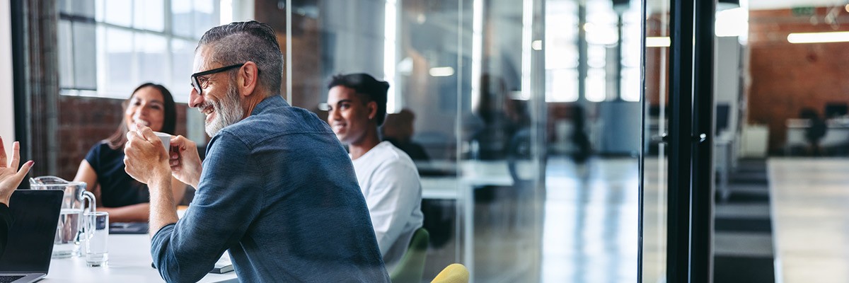 Team working in office meeting