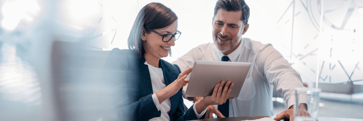 Two users collaborating in the office cover