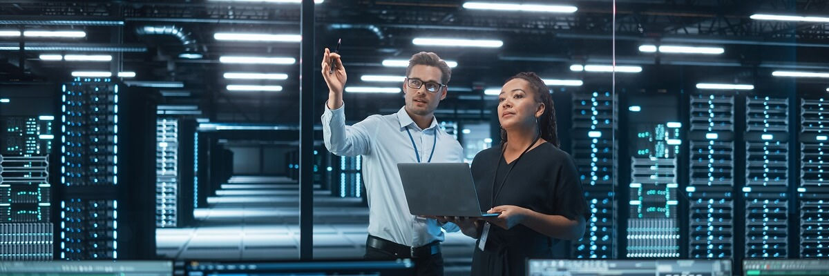 Beyond the bill: 3 surprising truths of cloud efficiency People in server room