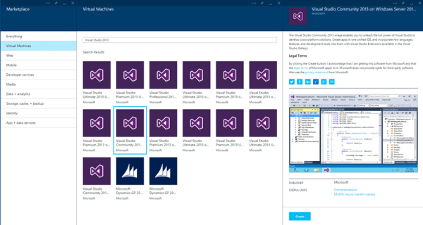 Dashboard view of Virtual Machines