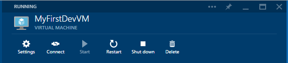 Selections from virtual machine once connected