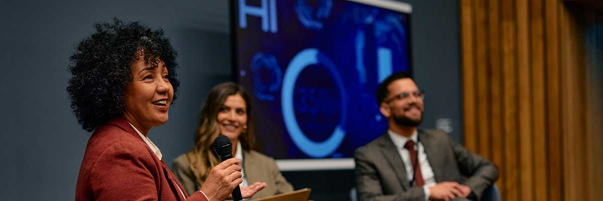 Ai experts giving a presentation