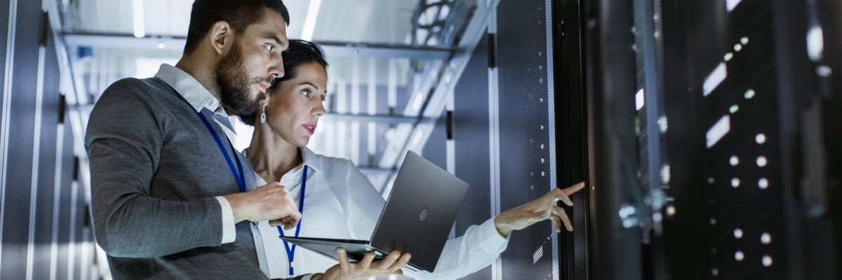 Users in server room