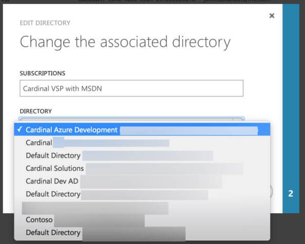 View of change directory panel