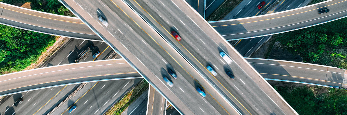 Pinpointing the Power of Google Maps an Experts Perspective on Location Based Services Overhead view of freeway