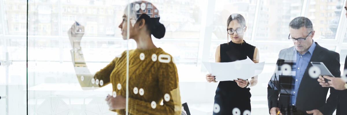 Business team outline project flow 