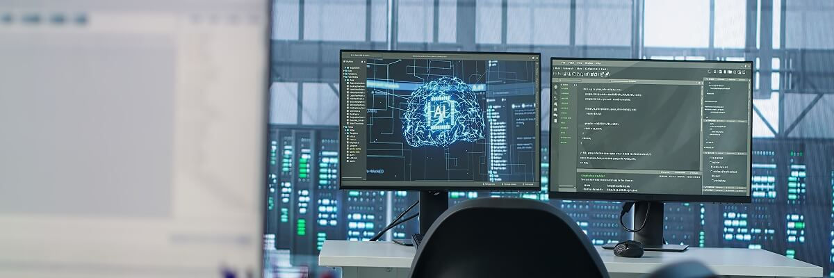 Two pcs with code and ai showing