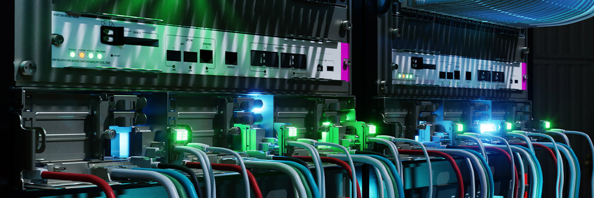 Cables plugged in hardware