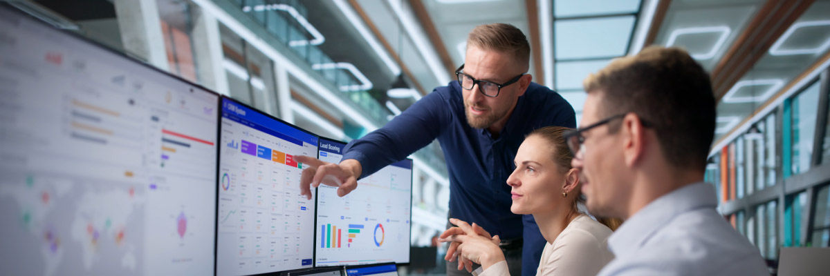 People looking at data.