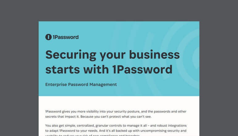 Securing Your Business Starts With 1Password Thumbnail of asset available to download below
