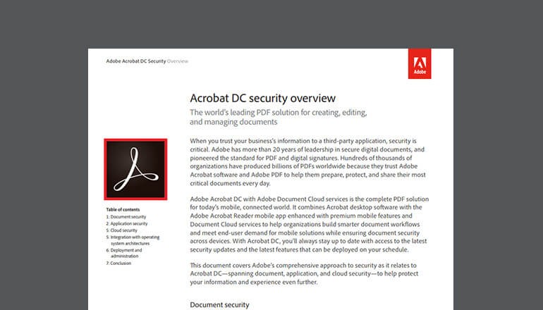 Adobe Acrobat DC Security overview thumbnail