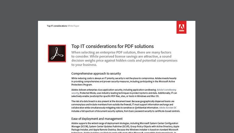 Adobe Top IT Considerations for PDF Solutions thumbnail