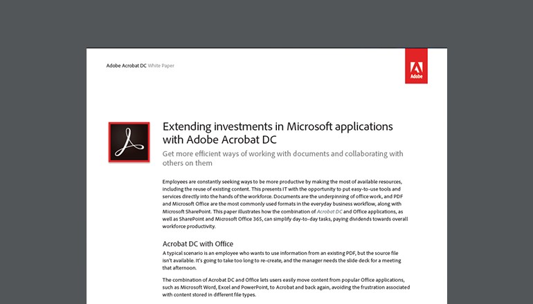 Microsoft Applications in Adobe Acrobat DC overview thumbnail