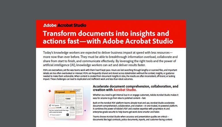 Transform Documents into Insights and Actions Fast — With Adobe Acrobat ...