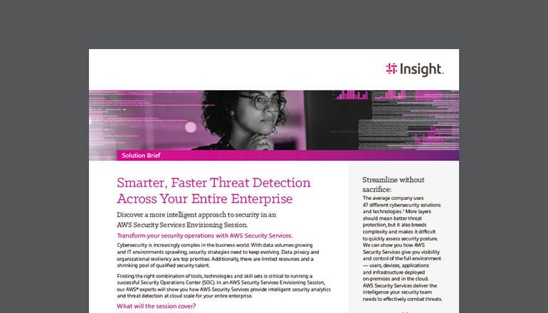AWS Security Services Envisioning Session Thumbnail of datasheet available to download below