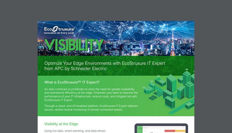 Cover image for Optimize Your Edge Environments With EcoStruxure IT Expert From APC by Schneider Electric brochure available to download below