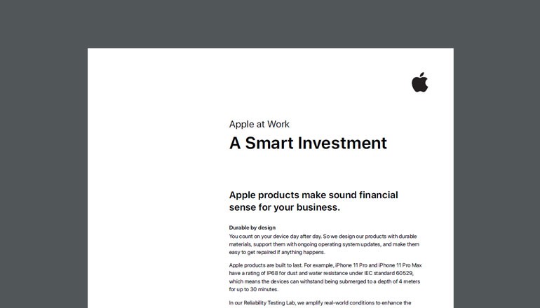 Apple at Work Smart Investment overview Apple at Work Smart Investment overview thumbnail