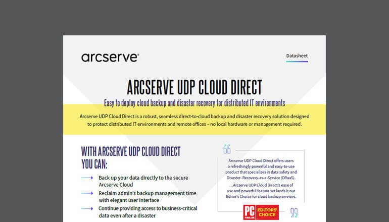 Arcserve UDP Cloud Direct datasheet thumbnail