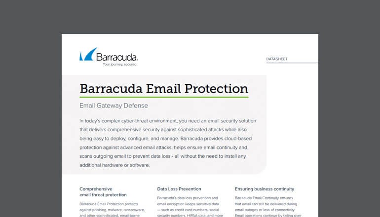 Barracuda Email Protection Email Gateway Defence Thumbnail of asset available to download below