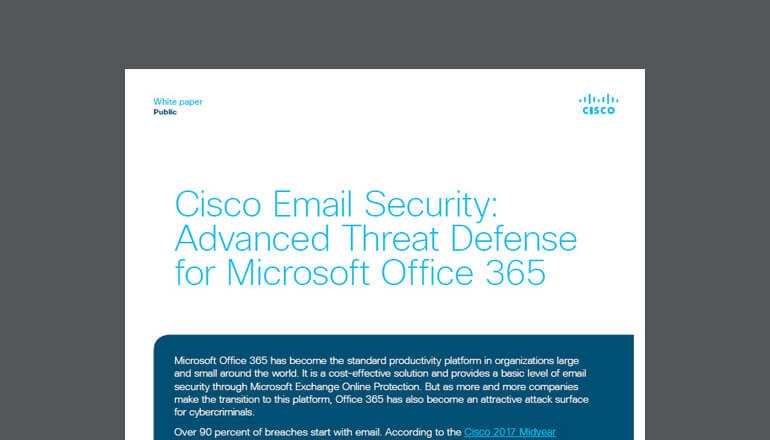 Cover of this Advanced Threat Defense for Office 365 Whitepaper