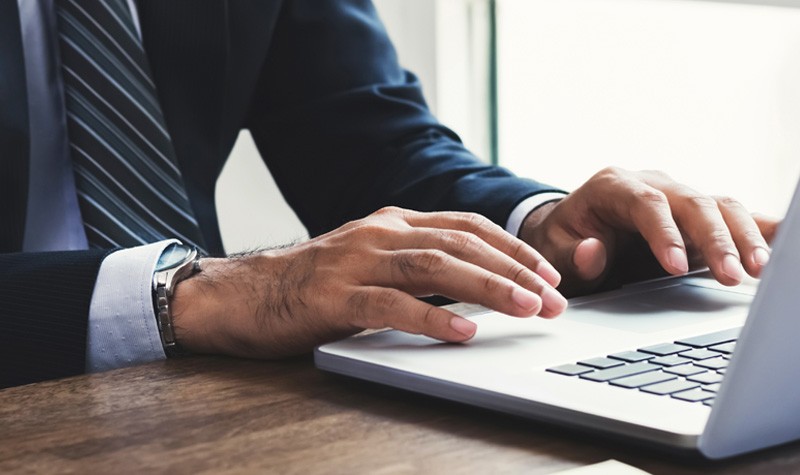 Business man using laptop