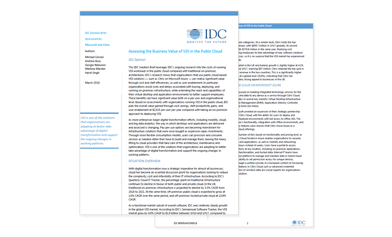 Cover image of Assessing the Value of VDI in the Cloud