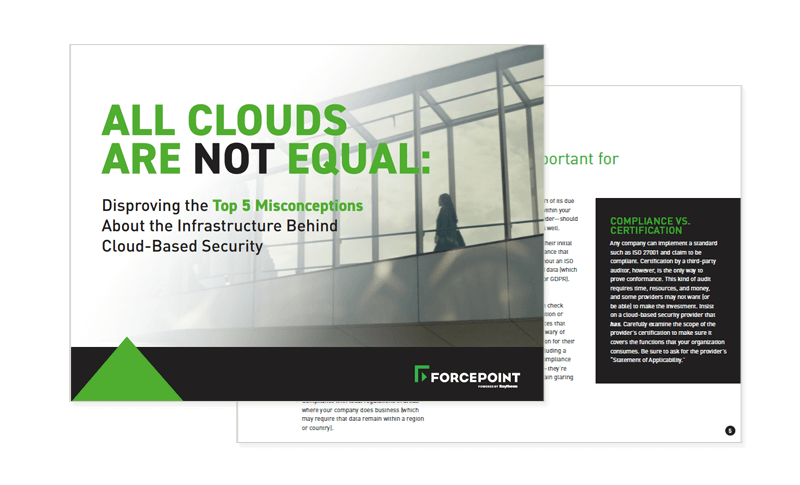Forcepoint All Clouds Are Not Equal ebook cover page