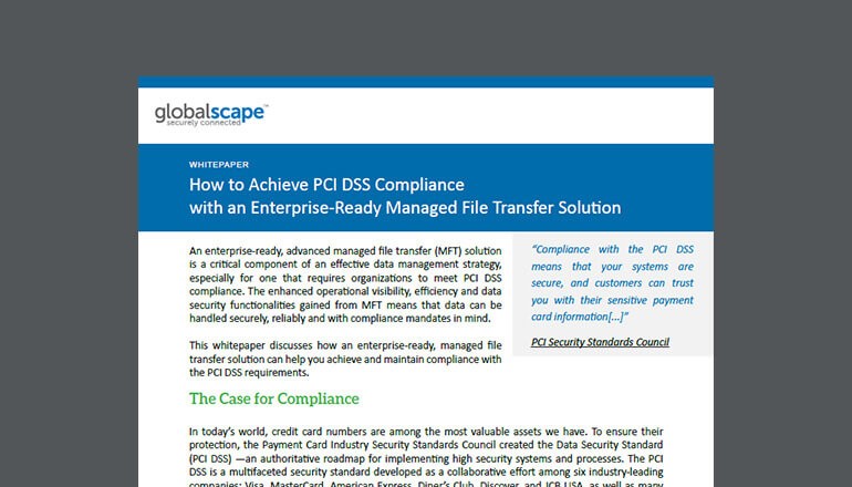 How to Achieve PCI DSS Compliance With an Enterprise-Ready Managed File Transfer Solution thumbnail