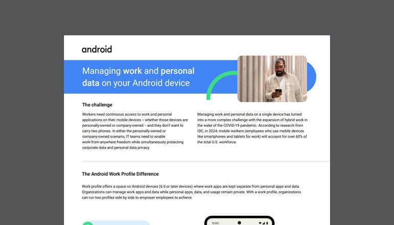 Managing Work and Personal Data on Your Android Device Thumbnail of asset available to download below