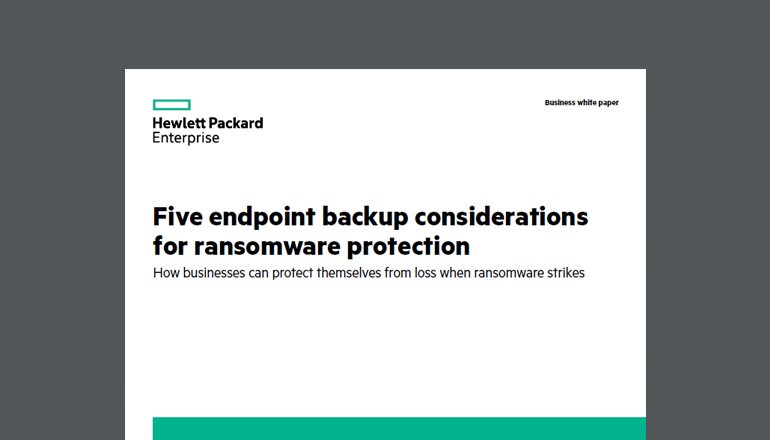 Five Endpoint Backup Considerations for Protection whitepaper cover
