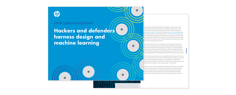 HP 2018 Cybersecurity Guide Thumbnail of asset available for download through completing form