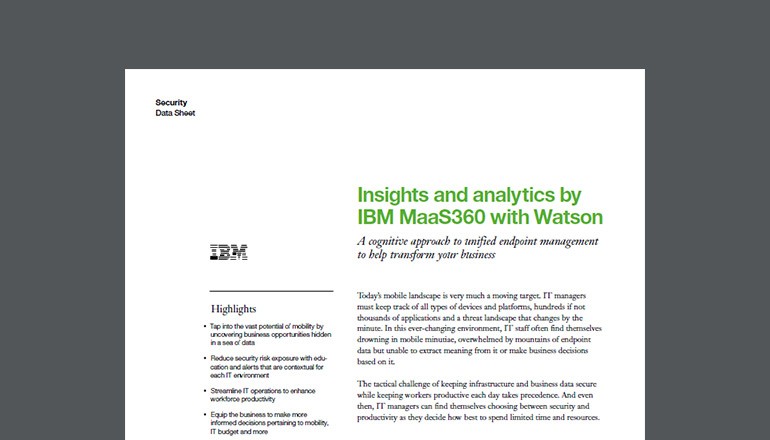 IBM MaaS360 with Watson: Insights & Analytics datasheet thumbnail