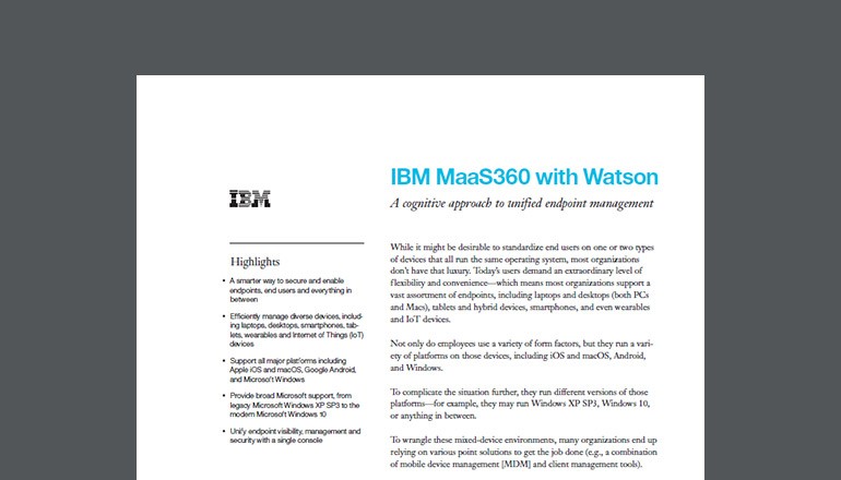IBM MaaS360 with Watson datasheet thumbnail