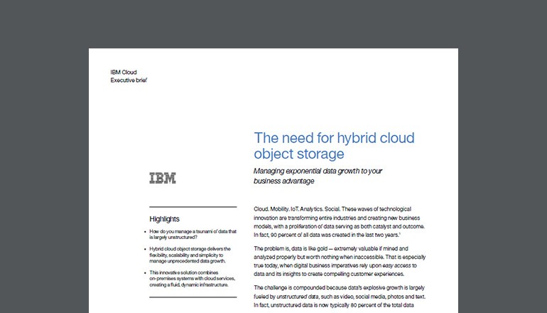 The Need for Hybrid Cloud Object Storage brief thumbnail