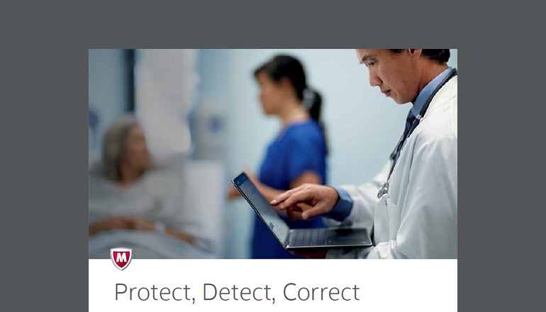 Protect, Detect, Correct: Security Connected for Healthcare Providers brochure cover