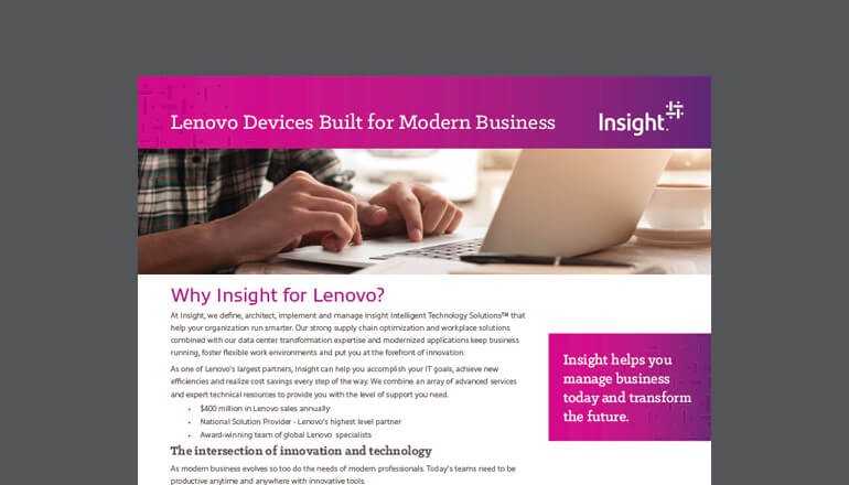 Lenovo Devices Built for Modern Business datasheet cover