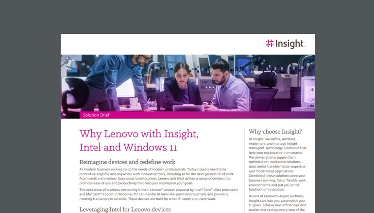 Why Lenovo with Insight, Intel and Windows 11 Thumbnail of asset available to download below