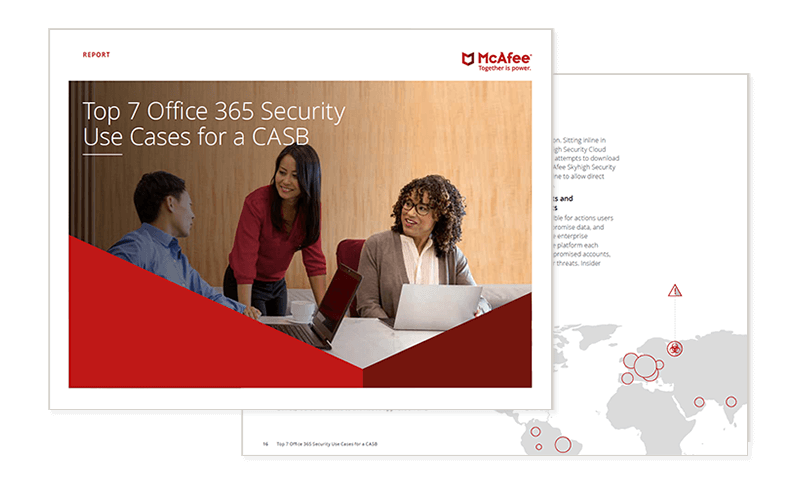 Cover of McAfee Top 7 Office 365 Security Use Cases for a CASB report available to download