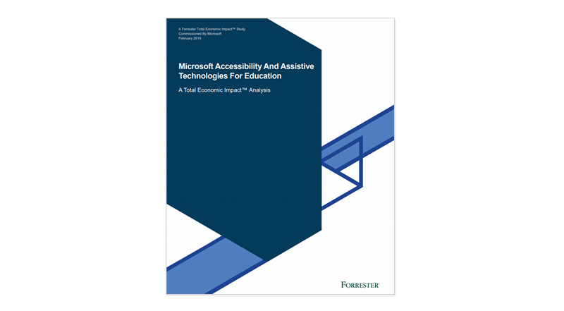 Cover of Forrester report: Microsoft Accessibility and Assistive Technologies for Education for download