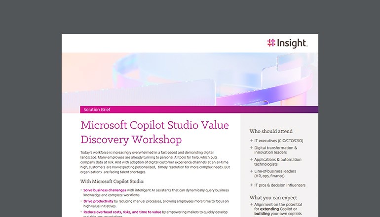 Microsoft Copilot Studio Value Discovery Workshop Thumbnail of brief available to download below